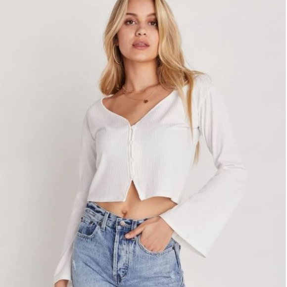 Backyard Roses Sweaters - Backyard Roses Sarah Cardigan Ivory Size M